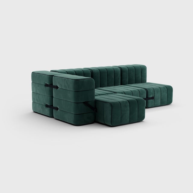In nine configurations. Nine modules make up the family set of this modular sofa system. A corner sofa for four people or,...