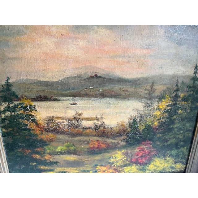 Green Jasmine Decker 1953 Hudson Valley Landscape Oil on Board Painting For Sale - Image 8 of 11