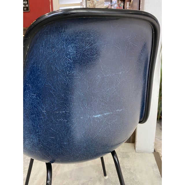 Textile DSX Chair in Blue Fiberglass by Charles and Ray Eames for Herman Miller, 1950s For Sale - Image 7 of 18