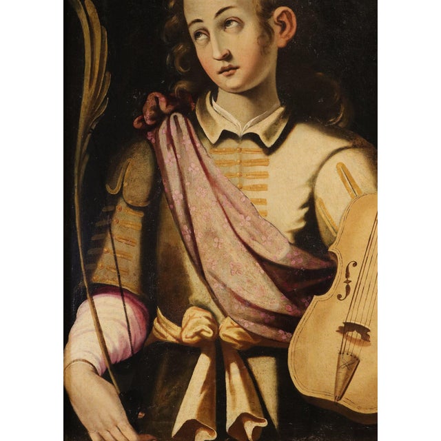 Workshop of Simone de Magistris, Saint Genesius de Magistris, 1600, Oil on Canvas For Sale - Image 13 of 16