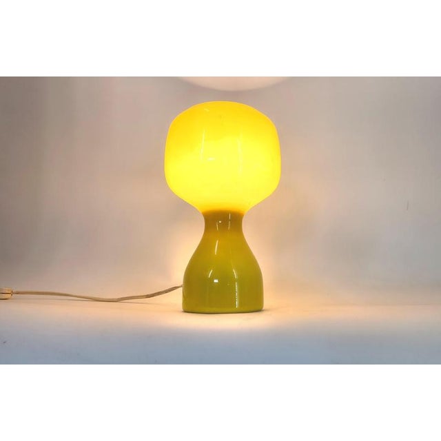 Cool yellow opaline model 'Tahiti' table lamp designed by Belgian designer Jean-Paul Emonds-Alt and produced by Philips....
