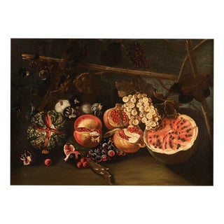 Michele Pace, Detto Michelangelo Del Campidoglio, Cerchia Di, Still Life with Fruit Peace, 1680, Oil on Canvas For Sale