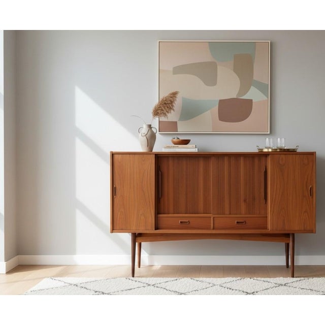 Teak Cabinet with Sliding Doors by Holger Christiansen, 1960s For Sale - Image 6 of 15