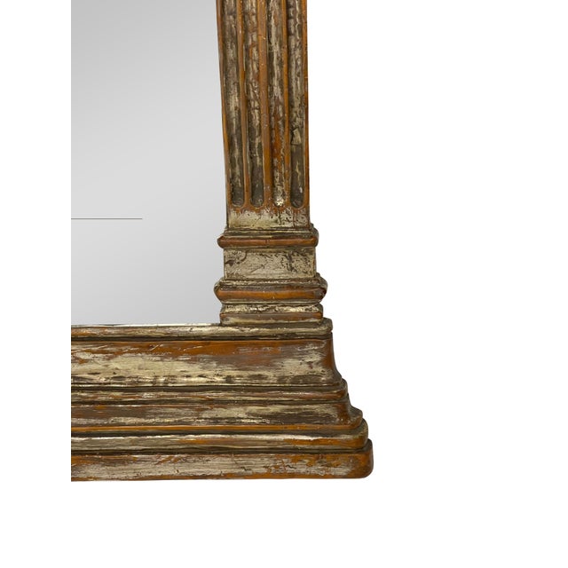 Mid 20th Century Neoclassical Style Gilt and Silvered Mirror with Carved Columns For Sale - Image 14 of 18