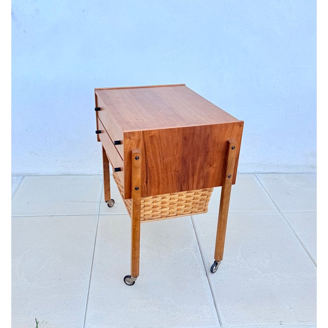 1970s German Sewing Box with Drawers and Basket, 1970s For Sale - Image 5 of 12