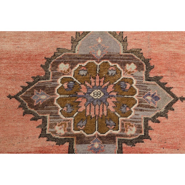 Authentic Hand-Knotted Runner, Faded Pink Vintage Rug, For Sale - Image 10 of 10