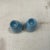 1970s Pair or 1970s Blue Frankoma Lazy Bones Ceramic Candlestick Holders For Sale - Image 5 of 6