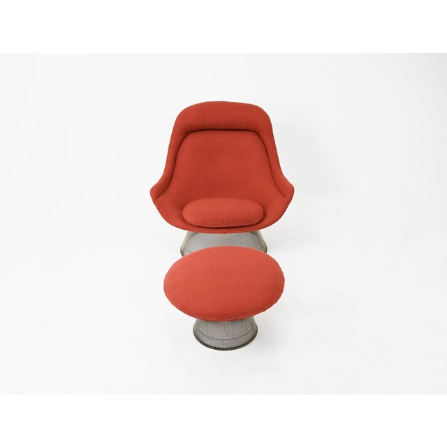 Metal Set of Lounge Chair and Ottoman attributed to Warren Platner for Knoll International, 1960s For Sale - Image 7 of 13