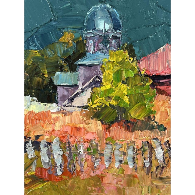 Orange Oil Painting Churchyard Serdyuk Boris Petrovich For Sale - Image 8 of 11