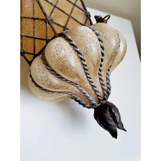 1940s Venetian Blown Glass Scavo Lantern For Sale - Image 10 of 12