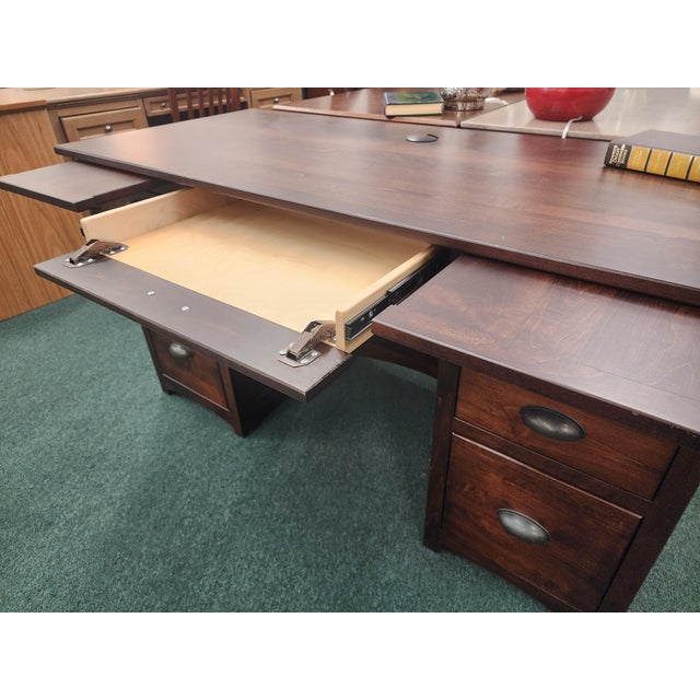Auburn Mission Style Executive Desk by Country Classic Collection For Sale - Image 8 of 12