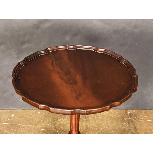 Wood English Wine or Cocktail Table of Mahogany (Dia 15 1/2) For Sale - Image 7 of 9