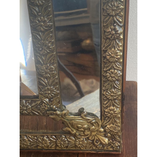 19th Century Mirror with Repoussé Brass Glazing Bars, 1890s For Sale - Image 5 of 18