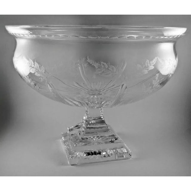 Art Noveau Style Crystal Cup with Square Base, Italy, 1984 For Sale - Image 3 of 13