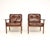 Mid-Century Modern Vintage Scandinavian Leather Armchairs from Frederik Kayser, 1960s, Set of 2 For Sale - Image 3 of 14