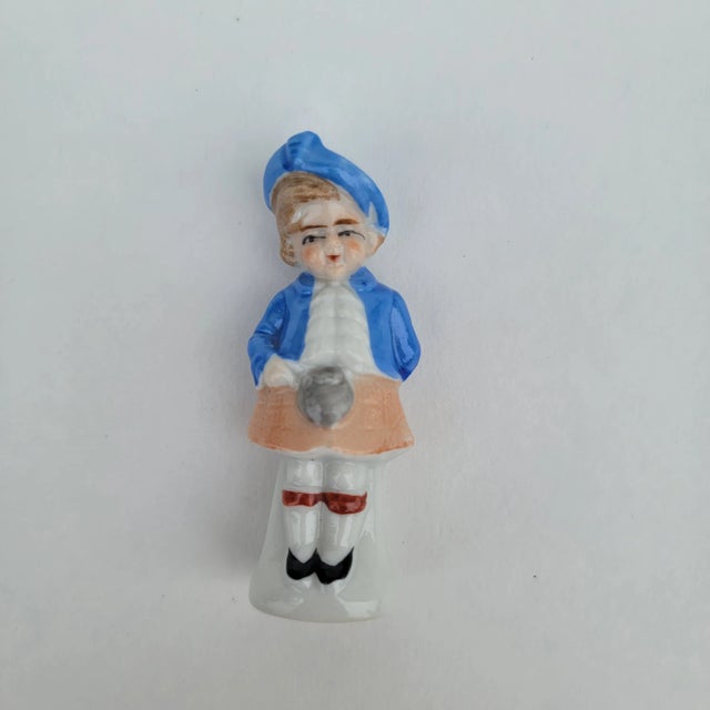 Early 20th Century Porcelain Scottish Girl Figurine Japan For Sale - Image 6 of 9