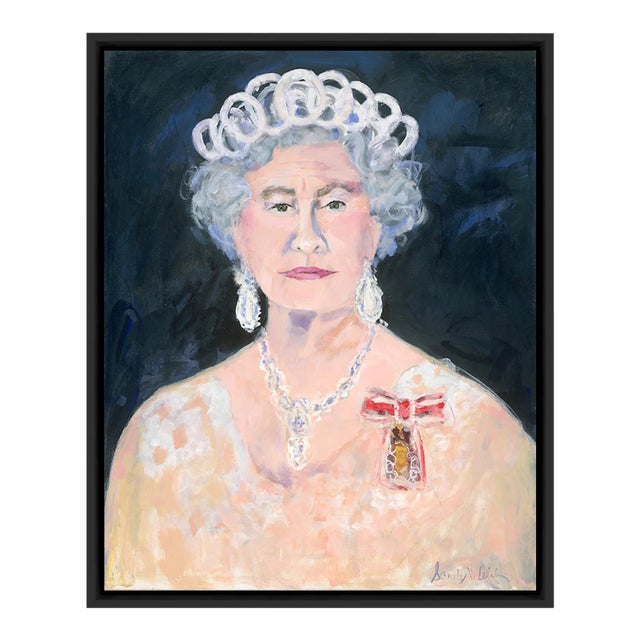 The Queen by Sandy Welch in Black Frame, Medium Art Print on Canvas For Sale