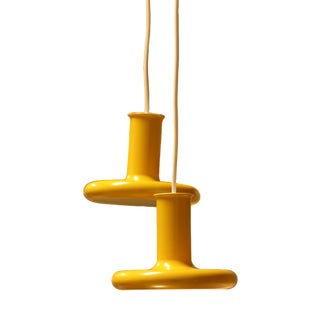 Optima Lamp in Yellow Metal by Hans Due for Fog & Mørup, 1970s For Sale