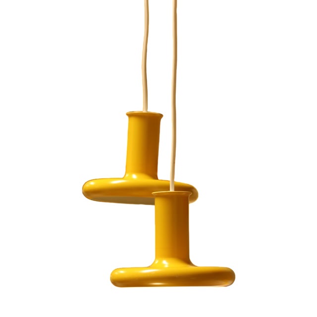 Optima Lamp in Yellow Metal by Hans Due for Fog & Mørup, 1970s For Sale