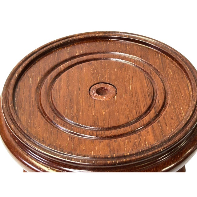 1990s 6.25" Simple Natural Wood Brown Clean Body Round Display Stand Easel For Sale - Image 5 of 5