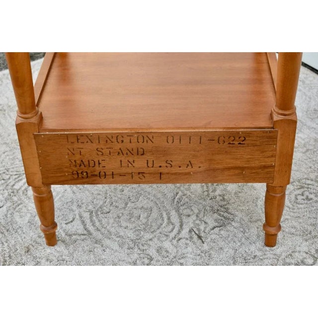 American Lexington Cherry Table Americana Style Vintage Stand Pull Out Drawer For Sale - Image 3 of 12