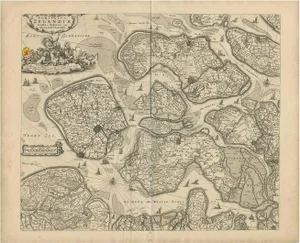 Antique Map of Zeeland the Netherlands by N. Visscher, 1690