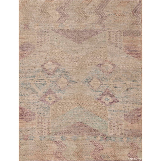 Soft Color Nomadic Design Modern Contemporary Wool Area Rug For Sale