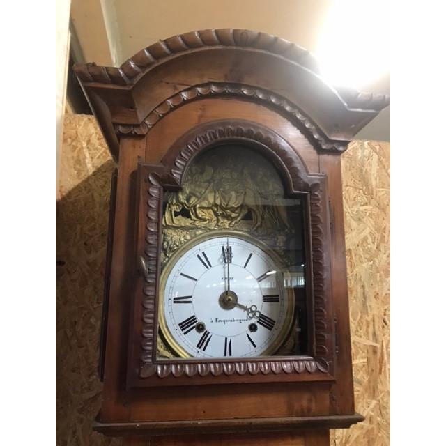 Vintage Cherry Grandfather Clock For Sale - Image 3 of 5