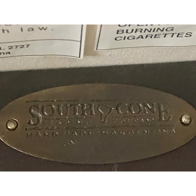 Vintage Unique and Exquisite Leather and Wood Tall Back South Cone Trading Company was a high end designer in Argentina...