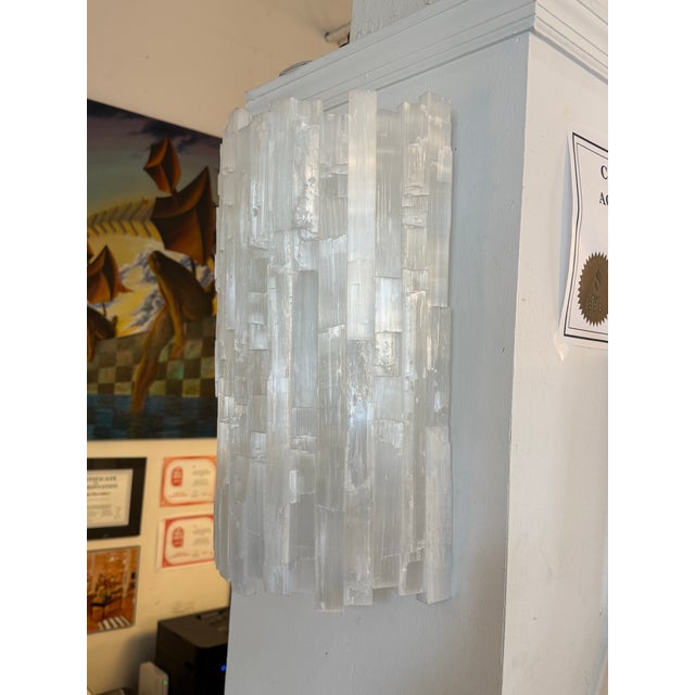 2010s Selenite Sconce For Sale - Image 5 of 12