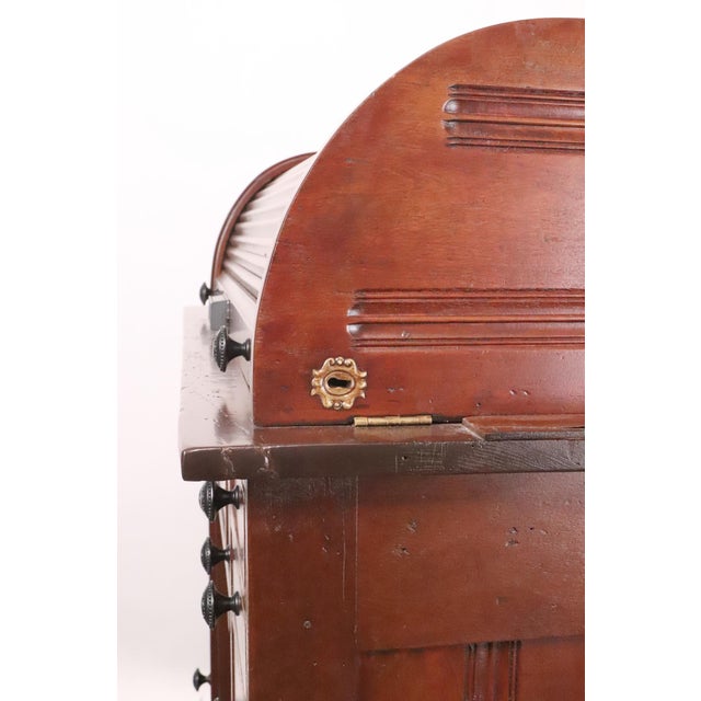 Antique Roll Top Watchmaker's Workbench on Casters For Sale - Image 15 of 15