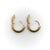 1990s Vintage 14k Gold Ribbed Hoop Earrings, Pair For Sale - Image 5 of 9