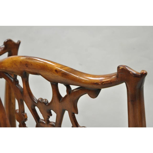 Chippendale Style Carved Mahogany Dining Side Chairs Attr Theodore Alexander - 4 For Sale - Image 11 of 12