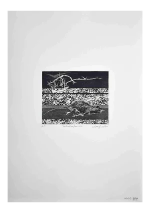 Leo Guida, Rat on the Border, Original Etching, 1971