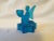 Glass Vintage Turquoise Blue Frosted Glass Angel Candler Holder For Sale - Image 7 of 9