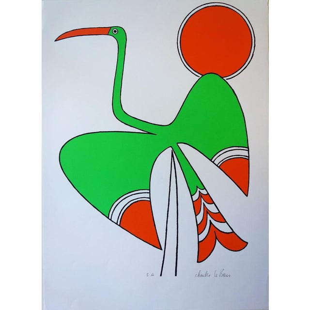 Charles Le Bars, Flight, Original Silkscreen For Sale - Image 5 of 5