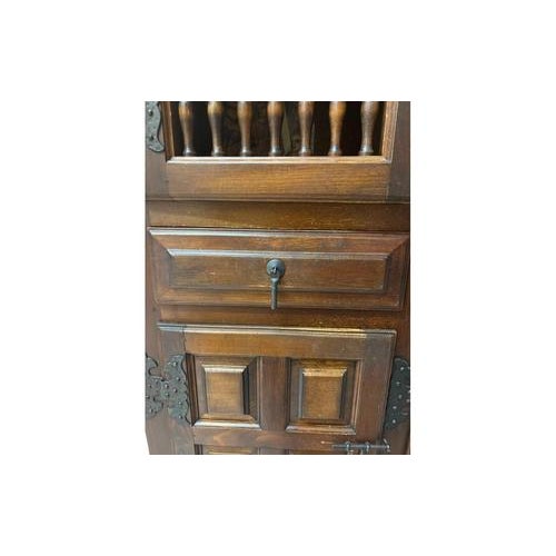Large Castilian Wood Pantry Cabinet with Perforated Doors For Sale - Image 14 of 15