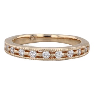 0.20ctw Diamond Wedding Ring 14k Yellow Gold Stackable Anniversary Band Size 4.5 For Sale