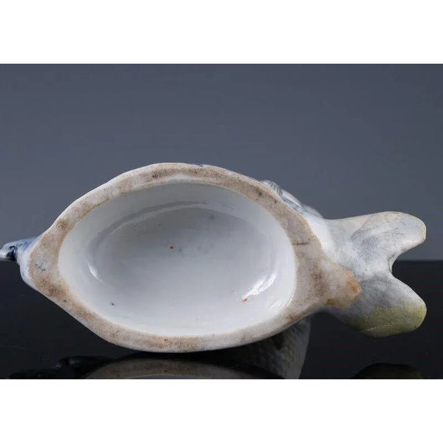 19th Century 19th Century Japanese Hirado Porcelain Leaping White Koi For Sale - Image 5 of 6
