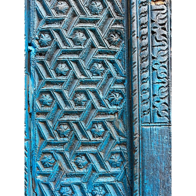 Antique Blue Raja Architectural Mirror For Sale In Los Angeles - Image 6 of 6