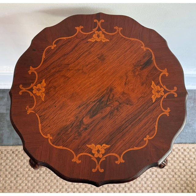 Victorian Antique Italian Inlay Occasional Table For Sale - Image 3 of 9