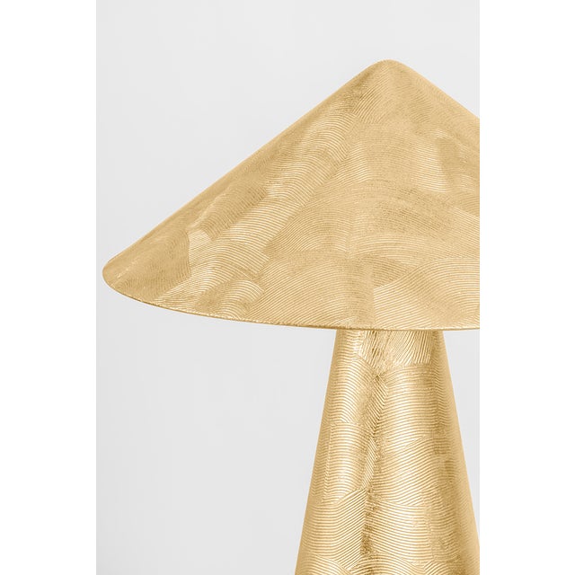 2020s Hudson Valley Lighting Foxton 18 in. 1 Light Table Lamp in Vintage Gold Leaf Finish For Sale - Image 5 of 11