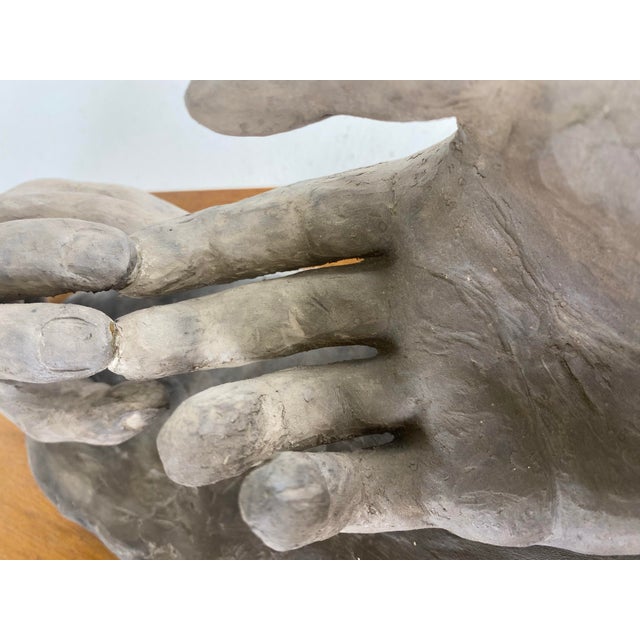 Gray Mid Century Vintage Plaster Hand Model Sculpture For Sale - Image 8 of 10