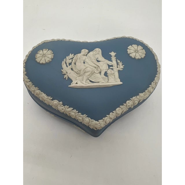 Vintage Wedgewood Jasperware Blue Heart Shaped Box For Sale In Jacksonville, FL - Image 6 of 12