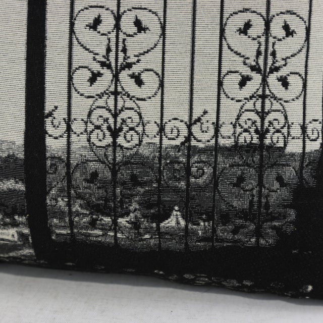 Paris Eiffel Tower Pillow - Black and White Art Deco Design For Sale - Image 9 of 10