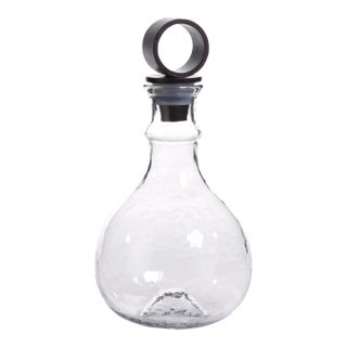 12.5" Tall Garan Hammered Glass Decanter For Sale