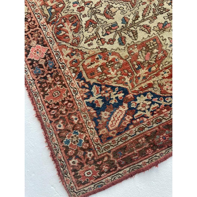 Antique Ferahan Sarouk Soft Rust Rug 4.4 x 6.4 For Sale - Image 11 of 12