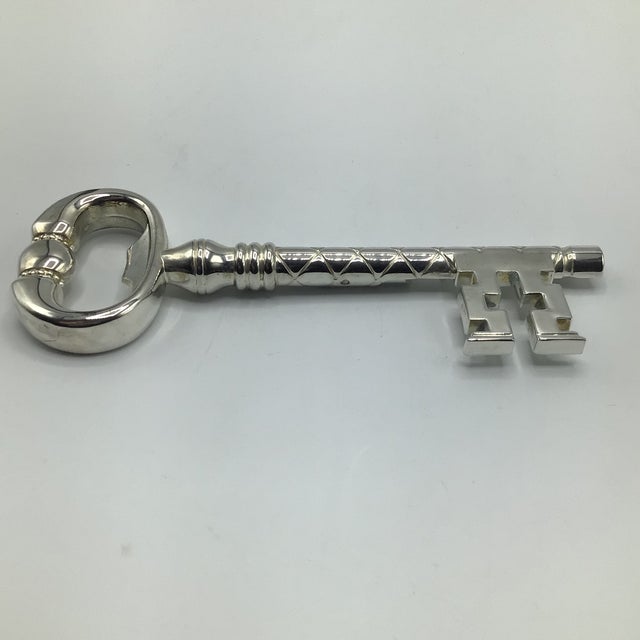 1980s Godinger Silver Plated Skeleton Key Jigger/Bottle Opener and Skeleton Key Corkscrew-Set of 2 For Sale - Image 5 of 12