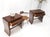 Wood Pair Century Walnut Waterfall Brand New Old Stock Two Tier End Side Tables Stand For Sale - Image 7 of 17