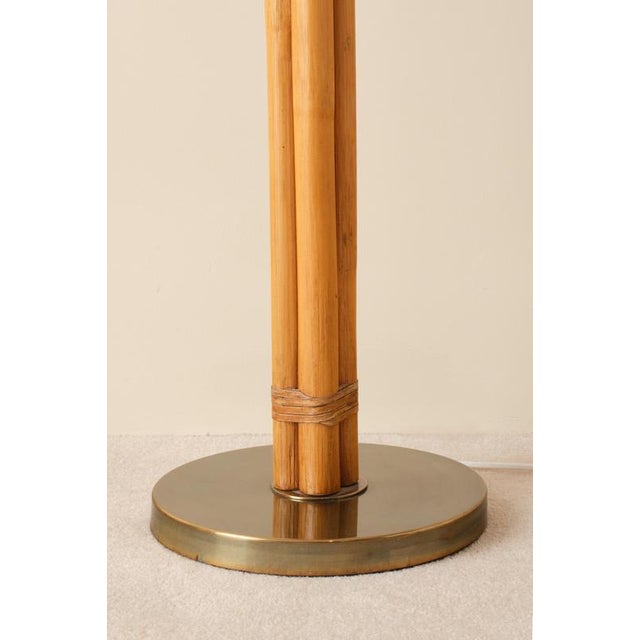 1960s Swedish Brass and Bamboo Floor Lamps attributed to Bergboms, 1970s, Set of 2 For Sale - Image 5 of 7